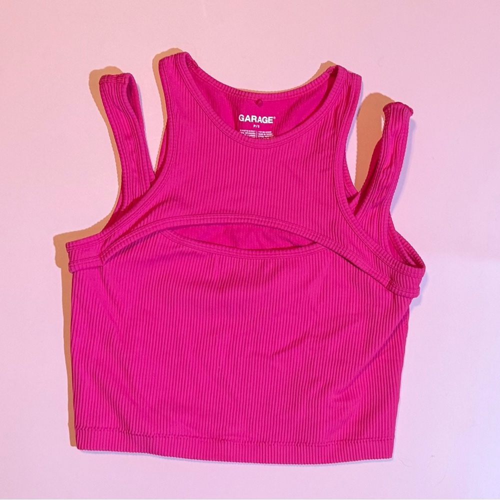 Garage Pink Sleeveless Crop Tank Top